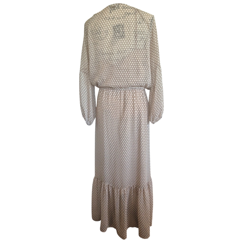 DKNY Printed Peasant Maxi Dress Sz L - Picture 6 of 10